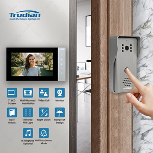 Trudian Cámara Timbre Sistema DE SEGURIDAD 7 pulgadas 4 cables Starmt Interphone Video Door Phone Intercom Home Ring Timbre con cámara - Product Image 1