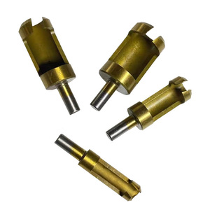 4PCS Titanium Coating <strong>1</strong>/<strong>4</strong> Round Shank Plug Woodworking Cutter Set 6-16 mm <strong>Hole</strong> Wood Core Drill Bit for Power Tool