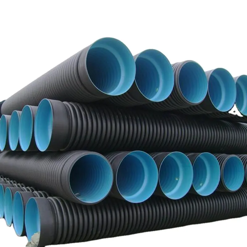 200-2000 milímetros de tubos de Parede Dupla PEAD Corrugado Drenagem Tubulação de esgoto Subterrânea Tubos de Parede Dupla Ondulada Da Tubulação para Drenagem
