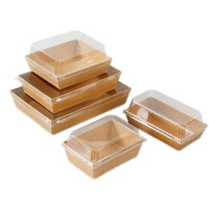 กล่องใส่เค้ก Tiramisu ทรงสี่เหลี่ยมผืนผ้ากล่องกระดาษคราฟท์แซนวิช - Product Image 6