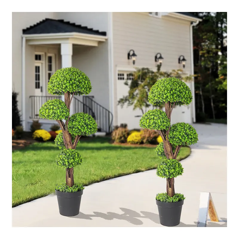 PZ-3-211 Vertical Jardin En Plastique Topiaire Buis Tronc Verdure Gazon Synthétique Bonsaï Topiaire Arbre Artificiel