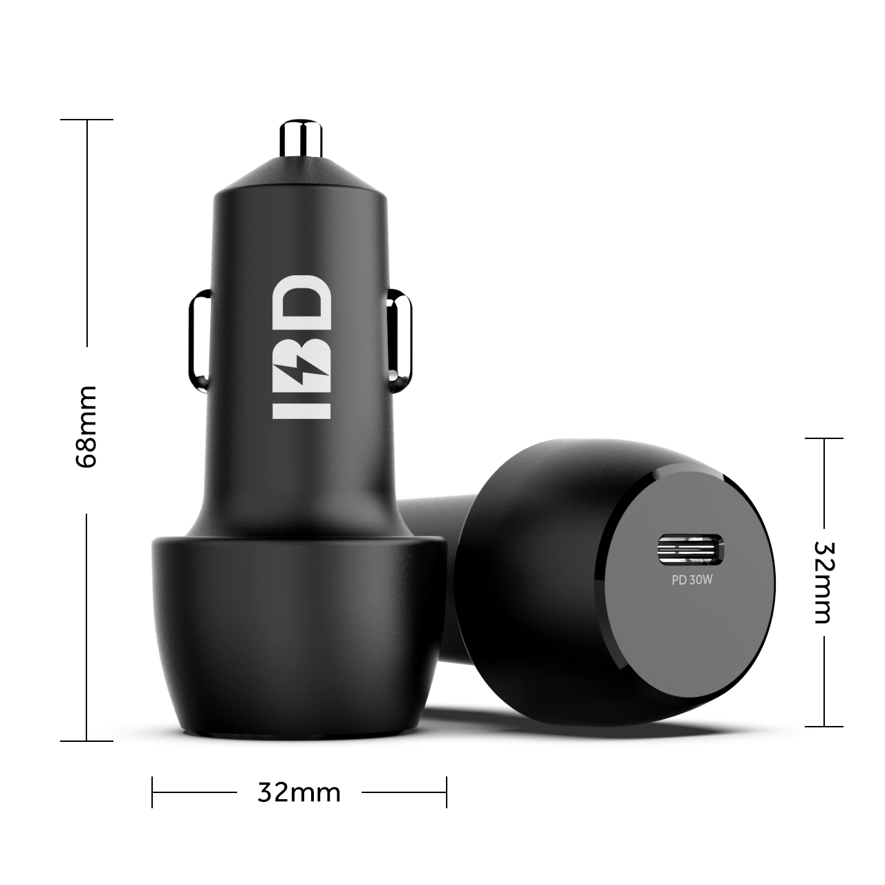 Chargeur de voiture noir PD30W