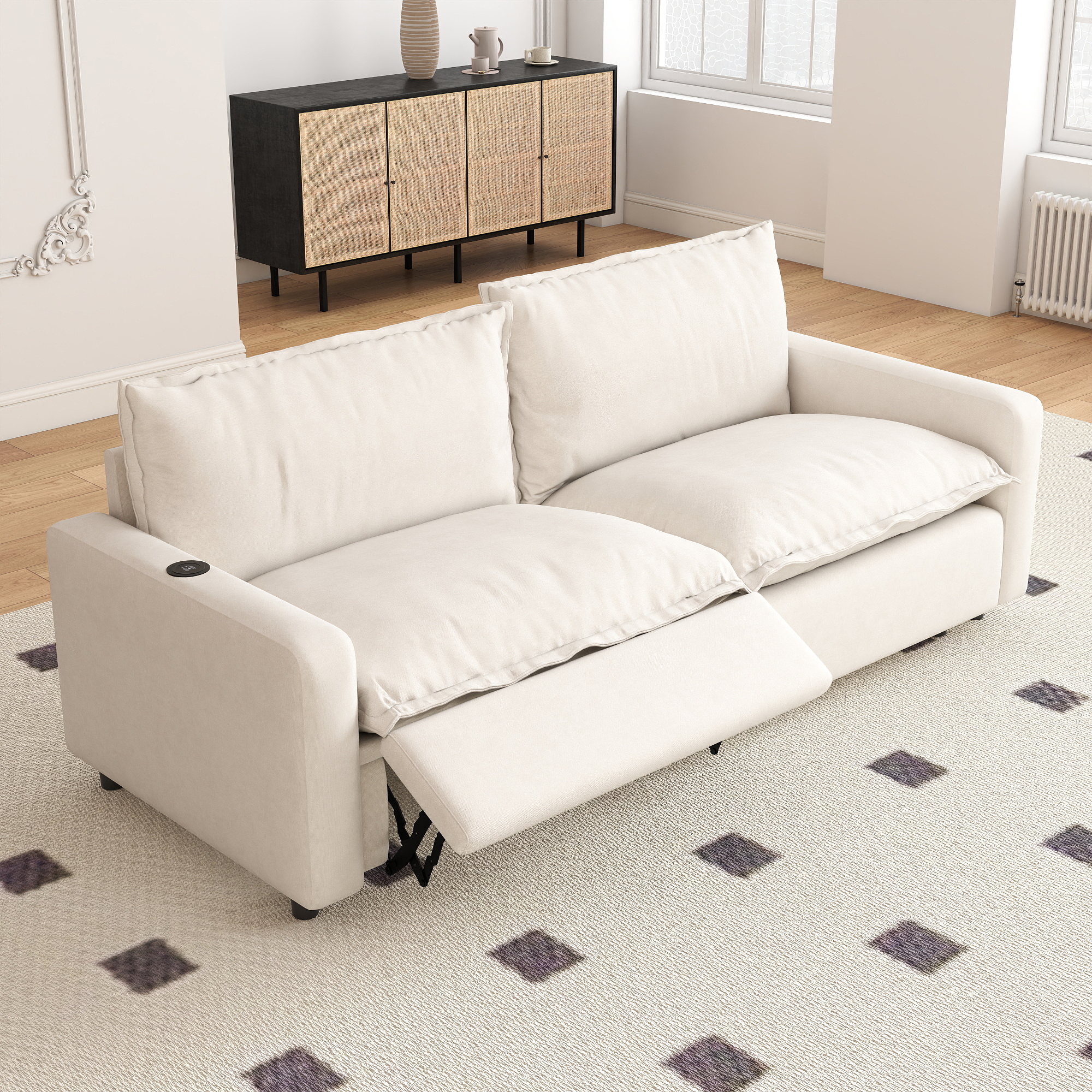 Canapé deux places avec 1 fauteuil inclinable