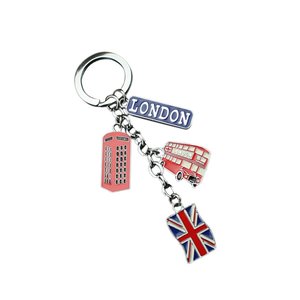 英国国旗地标纪念品红色英国纪念品礼品钥匙扣金属英国伦敦巴士钥匙圈汽车钥匙圈包魅力