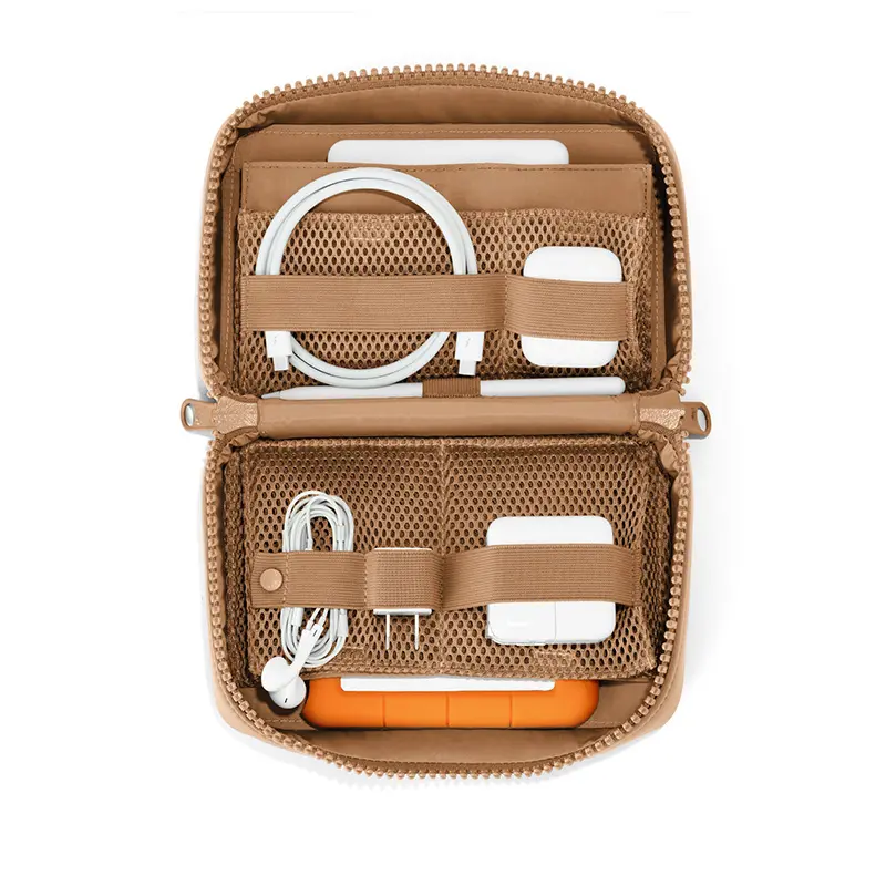 Sac de rangement Double couche pour petits câbles électroniques, sac de rangement Portable pour accessoires électroniques de voyage