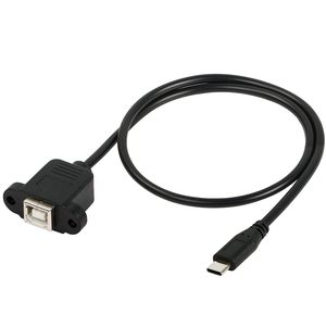 สายเคเบิลเครื่องพิมพ์ USB C TO USB B ชนิด C ตัวผู้ไปยัง USB B สายต่อแผงตัวเมียติดตั้งพร้อมรูสกรูสำหรับแล็ปท็อป Printer-50cm - Product Image 1