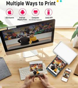 Liene 4x6 ''fotoğraf yazıcı Wi-Fi 20 levhalar tam renkli anında yazıcı için iPhone Android Smartphone termal boya süblimasyon - Product Image 3