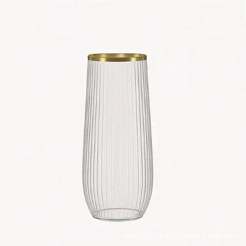 Tasse à bord doré rayé de 9 oz