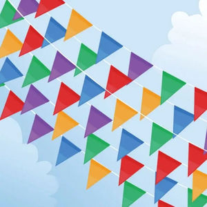 Huiyi זול מותאם אישית מחרוזת דגל קידום מכירות פרסום משולש דגלים דגלים אירוע ספורט