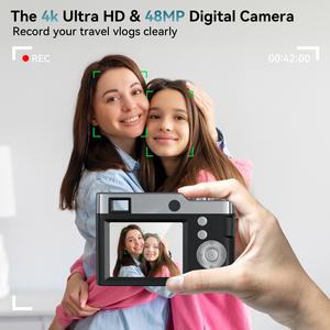 中国OEM 1000毫安内置锂电池4K 48MP 1080P高清摄影视频微笑捕捉<span class=keywords><strong>CCD</strong></span> 2.4英寸数码相机低价