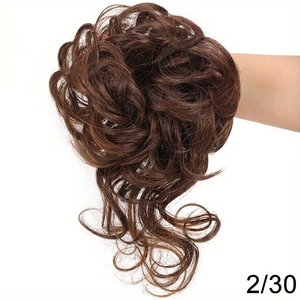 女性のためのカーリーロングテール乱雑な弾性ヘアピンバンと新しいスタイルの卸売カーリー人工毛シュシュ