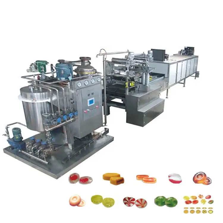 Automatic easy operation hard sugar candy lollipop making machine hard candy production line