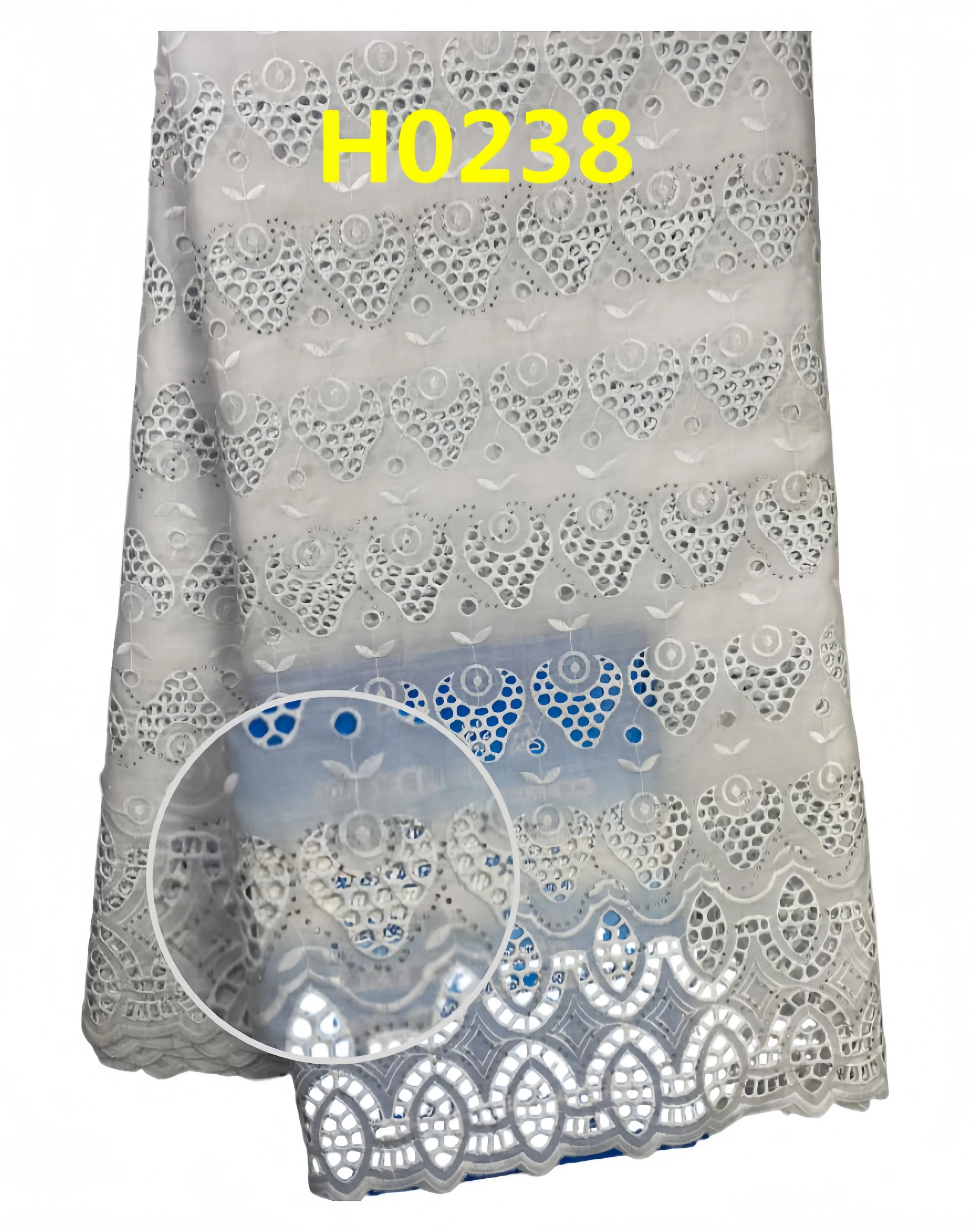 Commercio all'ingrosso tessuto africano di cotone tessuto di pizzo con occhielli ricamati tessuto di pizzo in movimento Swiss tessuto secco di pizzo nigeriano per il vestito