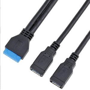 Cable de datos usb 3,0 a 2AF hembra, placa principal de 20 pines a doble usb 3,0, cable de extensión de 0,2 m
