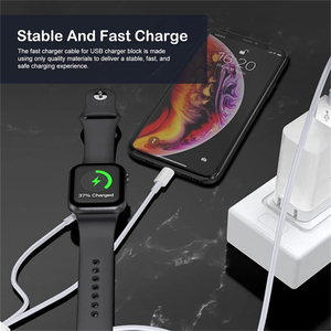 Apple Watchおよび電話用の耐久性のある2-in-1充電器Apple Watchシリーズ9/8/7/6/SE/5/4/3/2/1 iPhone 14/13/12/11用 - Product Image 3