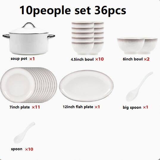 White 10people set