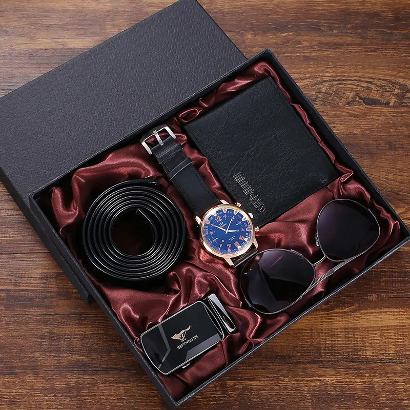 Set regalo di capodanno portafogli orologi cravatte occhiali cinture uomo Set regalo per la festa del papà