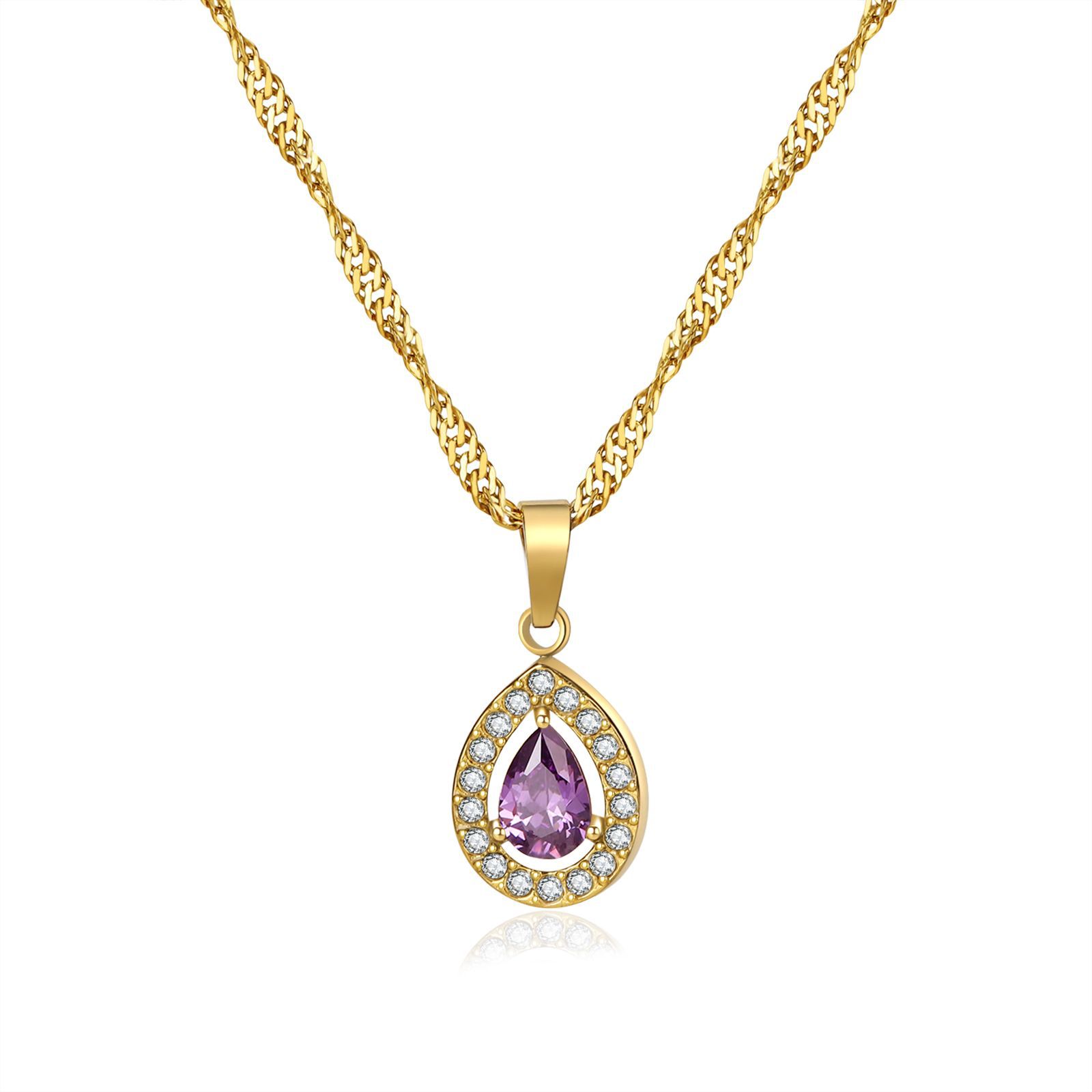 Golden purple zirconium drill drops