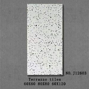 Kaymaz seramik daire yemek odası lüks kiremit ucuz gümrükleme Terrazzo desen mat yüzey mermer gri 60x60 60X120 - Product Image 5