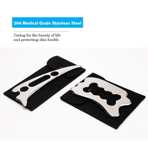 Büyük boy paslanmaz çelik Gua Sha kas kazıyıcı derin vücut boyun vücut güzellik rutin için yüz masajı Metal aracı yeşim rulo - Product Image 4