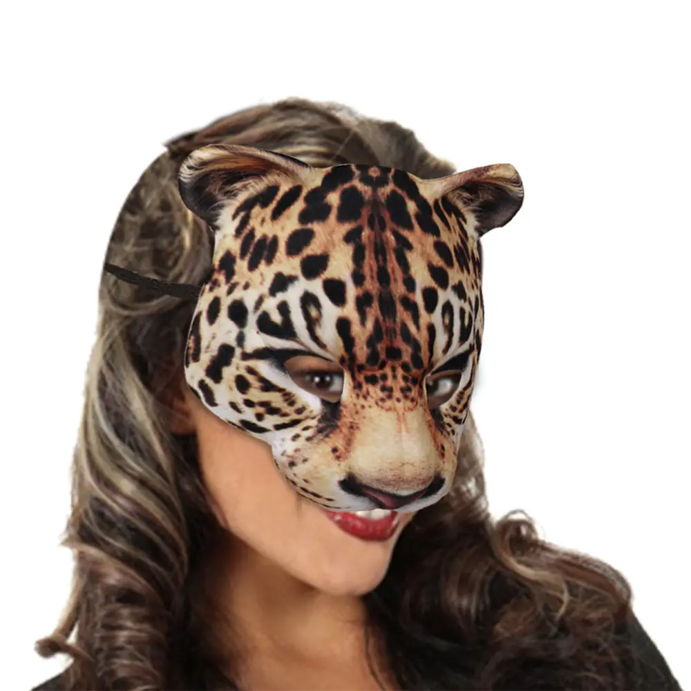 Mascarilla de cara completa de EVA para niños, Cosplay de fiesta de carnaval, Halloween, Animal, leopardo, 2023