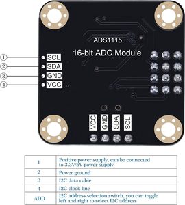 ADS1115 sensore a 16 Bit segnale analogico e segnale digitale di acquisizione o conversione modulo ADC