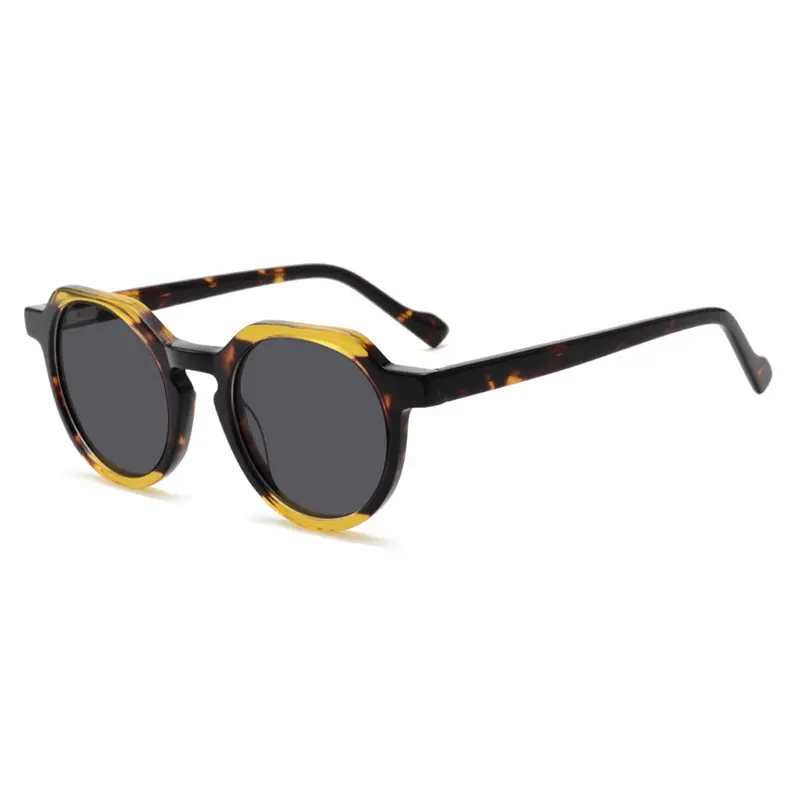 Gafas de Sol de diseño, gafas de sol de acetato, gafas de sol redondas para mujer, gafas de placa polarizadas para exteriores