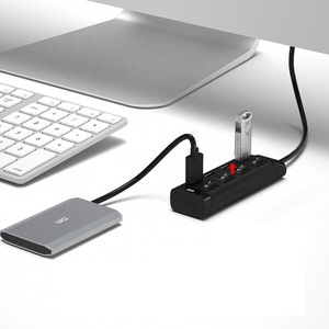 DM โปรโมชั่น 4 พอร์ต usb 2.0 hub พร้อมสวิทช์สำหรับพอร์ตเดียว CHB005 - Product Image 1