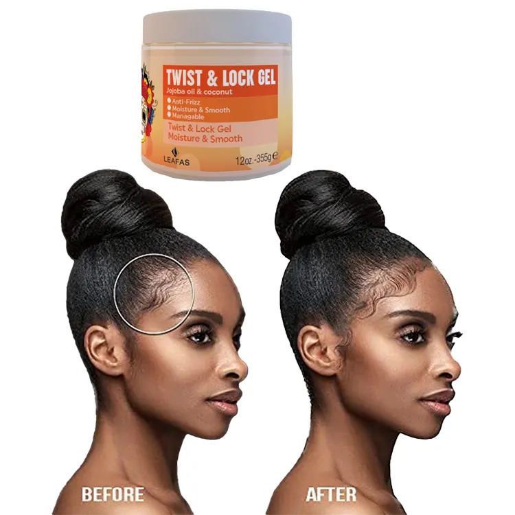 Private Label Wholesale Organic Hair Styling No Flake Strong Hold Twist Lock Braid Gel Hair Gel Edge Control For African