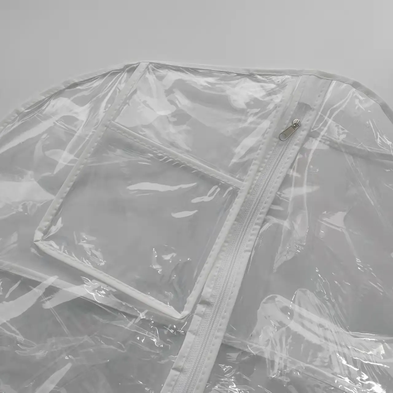 中国卸売PVCプラスチックダストブライダルウェディングドレスバッグレディースロングドレスイブニングガウンポータブルジップカバーガーメントスーツバッグ