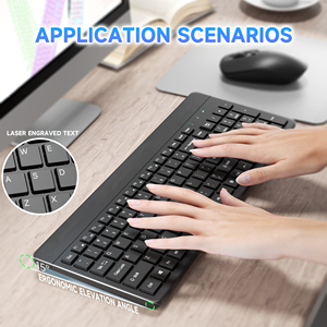 Instrumento conectado combinado de teclado y ratón de sensibilidad inalámbrica 2,4G para computadora - Product Image 2