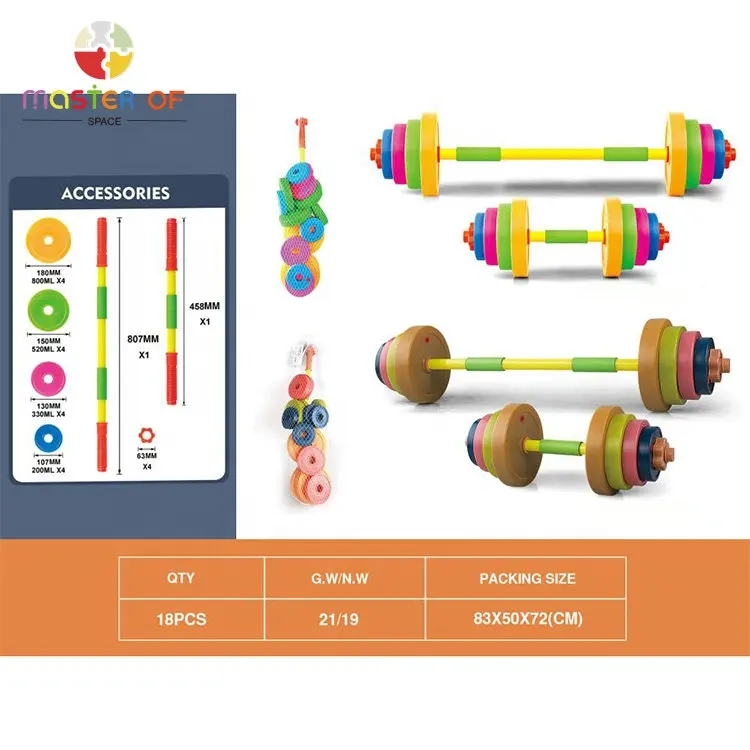 Kinder Thuis Sport Fitnessapparatuur Verstelbare Plastic Dumbbell Speelgoed Set P01f264