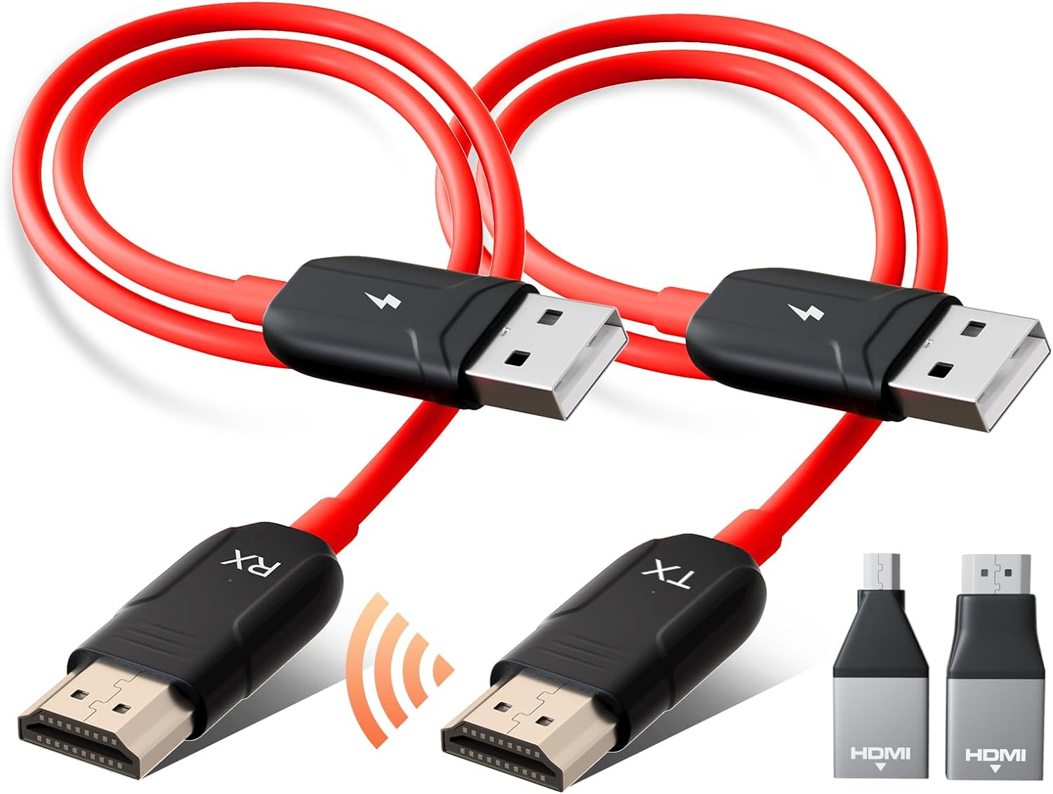 Sans fil HDMI Émetteur Récepteur Noir & Rouge