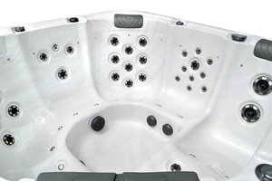 Moderna 6 persone all'aperto Spa vasca idromassaggio in acrilico Freestanding jacuzzi funzione di massaggio Design rettangolare scolapiatti uso della famiglia - Product Image 5