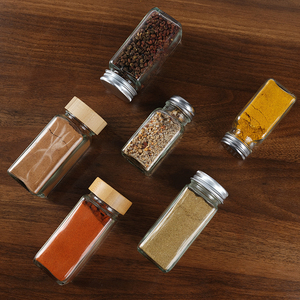 <strong>25</strong> <strong>Spice</strong> <strong>Jars</strong> with Labels 4oz Square Glass <strong>Spice</strong> <strong>Jars</strong> with Airtight Bamboo Lids and Shaker Lids <strong>Spice</strong> <strong>Jars</strong> - Product Image 2