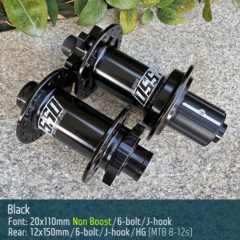 Noir F20x110 Non Boost+R12x150/HG-32 Trous/6-Boulons/Courbe en J