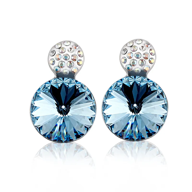 20675 Trendy Round Rhinestone Brincos de cristal austríaco Banhado a ouro Beautiful Trendy Gift Jewelry Fashion Jewelry Earring