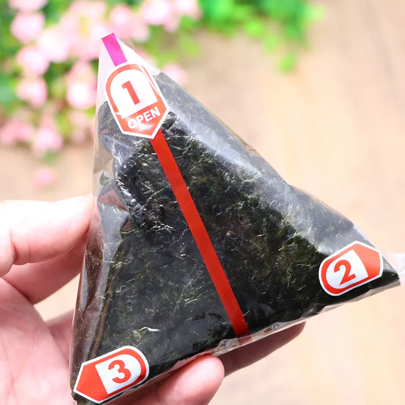 100pcs đôi lớp Nhật Bản tam giác gạo bóng đóng gói túi Rong Biển ornigiri giấy gói túi Sushi