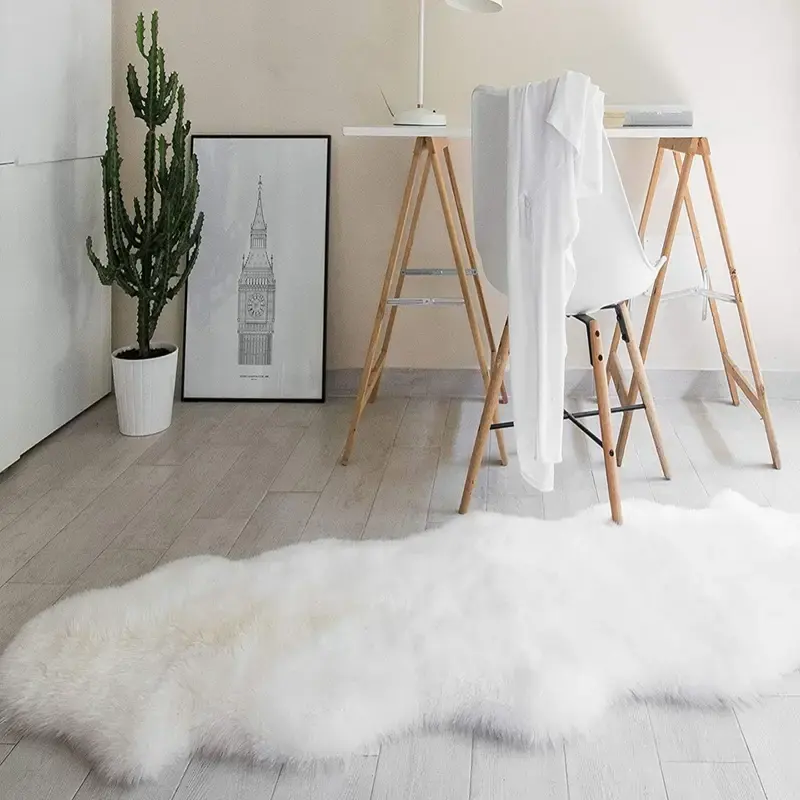 Soft and Fluffy Sheepskin Rugs Non-Slip Faux Fur Carpet Game Room Washable and Durable Perfect soft rugs