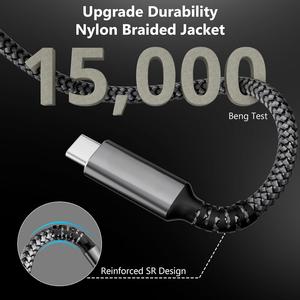 ZOGUO 100W สายชาร์จ10Gbps USB C EXTENSION 4K วิดีโอ Transfer USB 3.1 Gen 2 NYLON Type-C คอมพิวเตอร์ถักเปียชายหญิง - Product Image 2