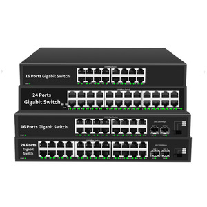 สวิตช์เครือข่ายองค์กรที่ไม่จัดการกิกะบิต 16 24 พอร์ตพร้อมสล็อต SFP 2 ช่อง - Product Image 1