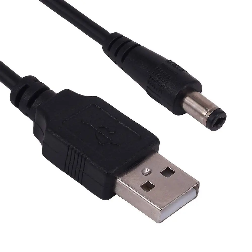 USB 2.0 A tipo maschio A 5.5mm x 2.1mm corrente continua 5V connettore spina di alimentazione cavo adattatore di ricarica