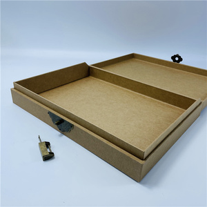 老式棕色牛皮纸纸板包装盒，带特殊旧锁可回收 - Product Image 4