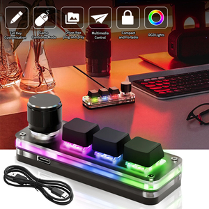 Teclado mecánico USB Gamer 3 teclas Macro teclado personalizado RGB Gaming perilla de programación personalizada Mini teclado teclados para Photoshop - Product Image 1