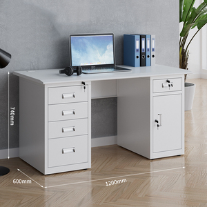 Escritorio DE ORDENADOR DE OFICINA moderno de alta calidad con cajones y cerraduras mesa de estación de trabajo de acero suministrada de fábrica para el hogar o taller - Product Image 4
