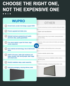 Wupro Lenticular 120 pulgadas Home Theater CLR/ALR Pantalla de proyector de marco fijo 16:9 4K UHD CBSP Pantalla de proyección de contraste mejorada - Product Image 6