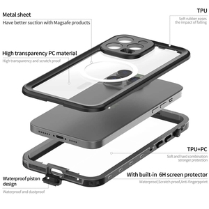 IPhone 16/16 için Pro/16 Pro Max durumda IP68 su geçirmez 360 derece koruma sualtı kapak cep telefonu kılıfı - Product Image 3