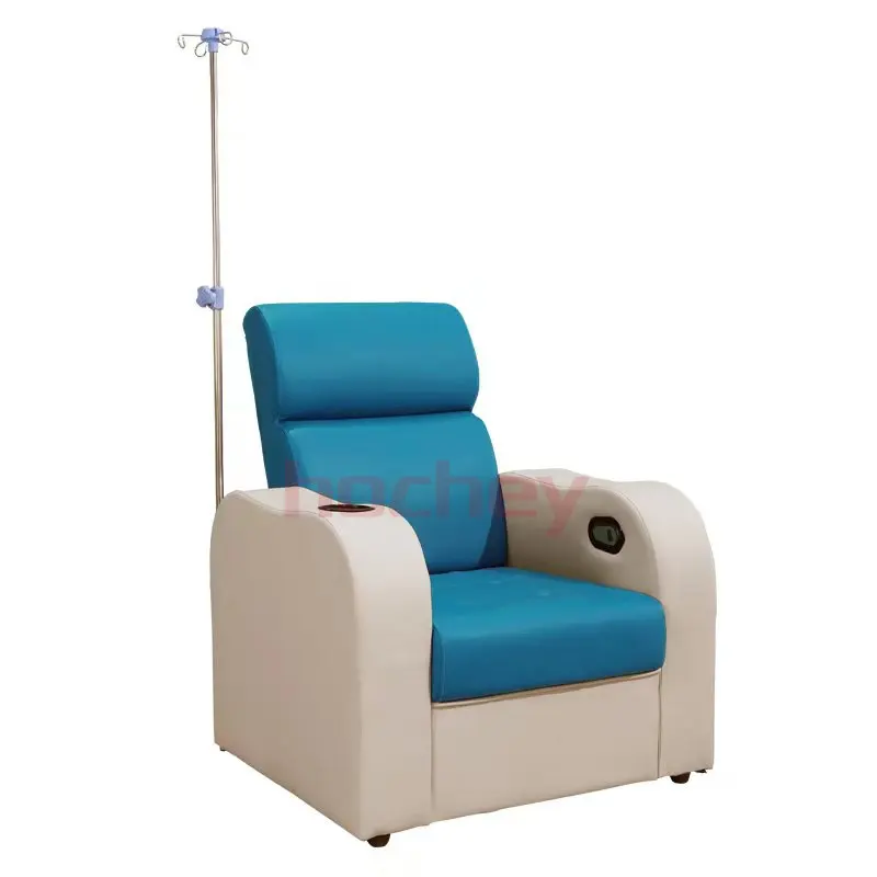 Chaise médicale de sofa de recliner de transfusion de patient d'hôpital de poteau IV