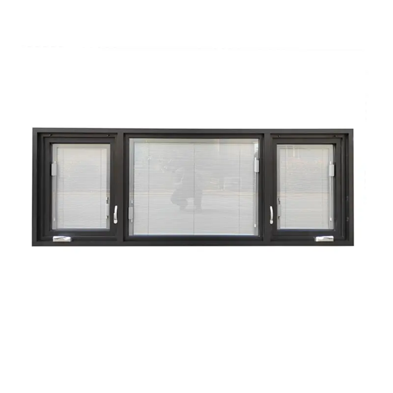 Janelas de alumínio de alta qualidade, janela de batente em liga de alumínio barata com persianas venezianas