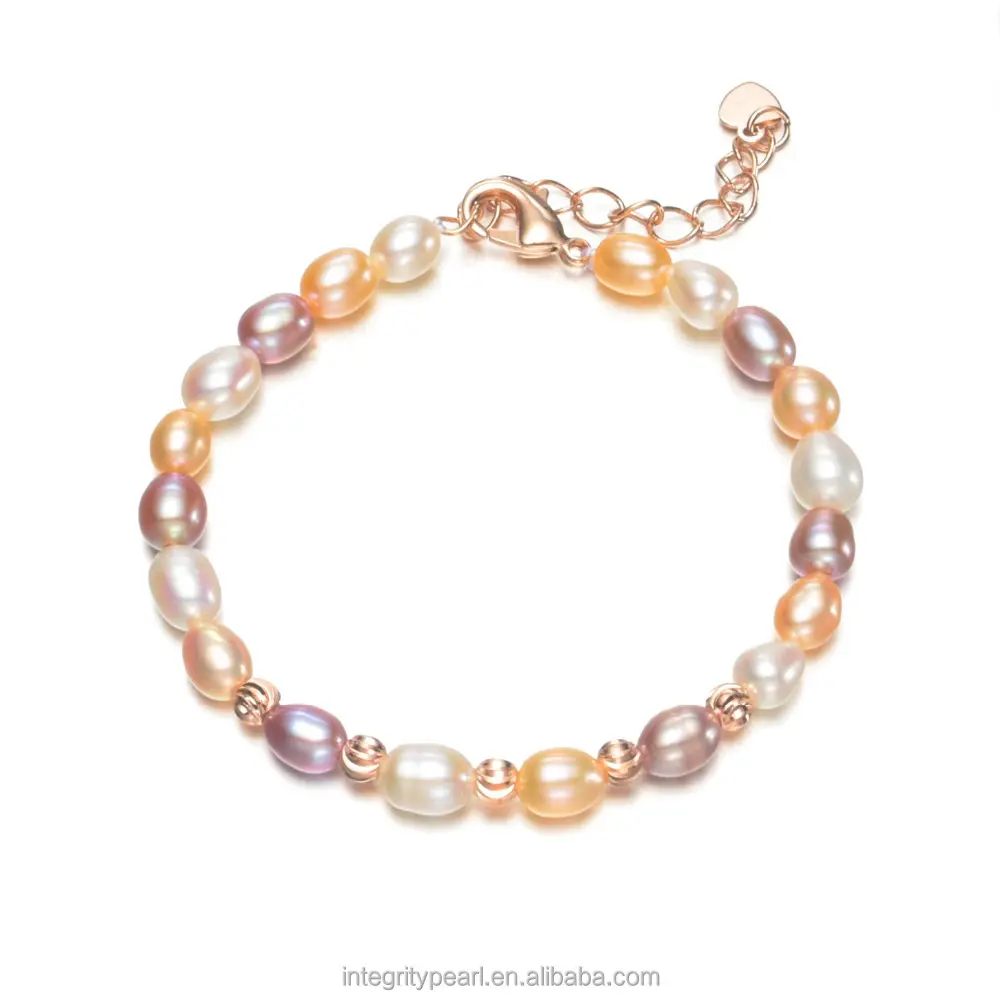 Disegni di braccialetti di perle d'acqua dolce naturali coltivate all'ingrosso multicolori